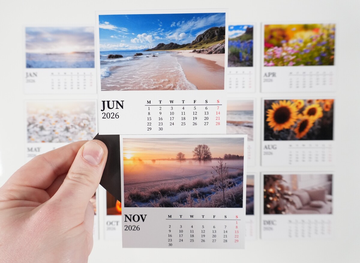 Photo Calendar Set — hand-held close-up