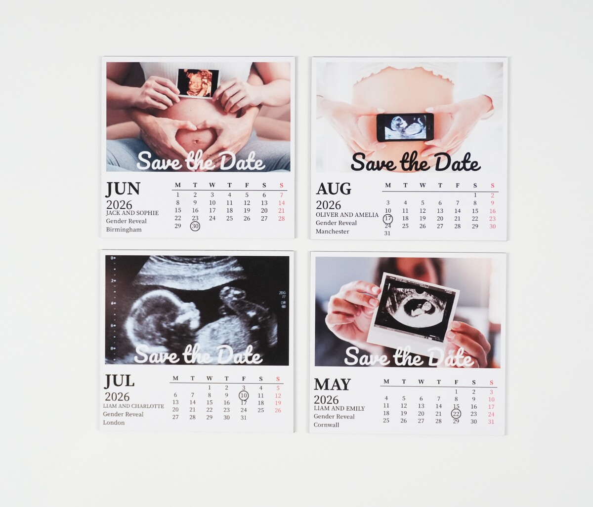 Gender Reveal — 4 design flat lay