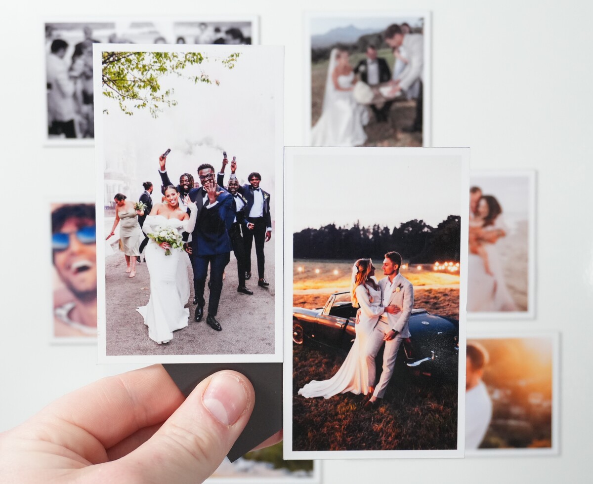 Wedding Keepsake — two magnets in hand