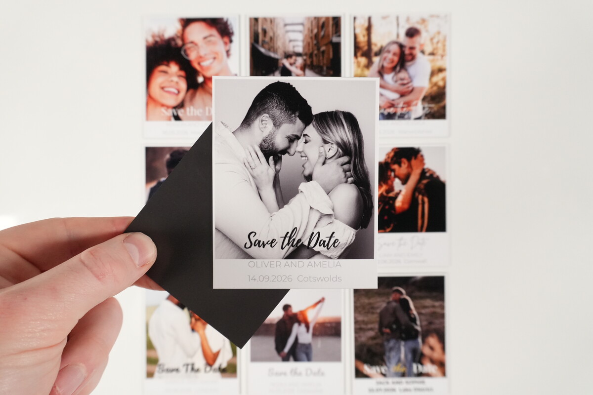 Save the Date — B&W hand-held